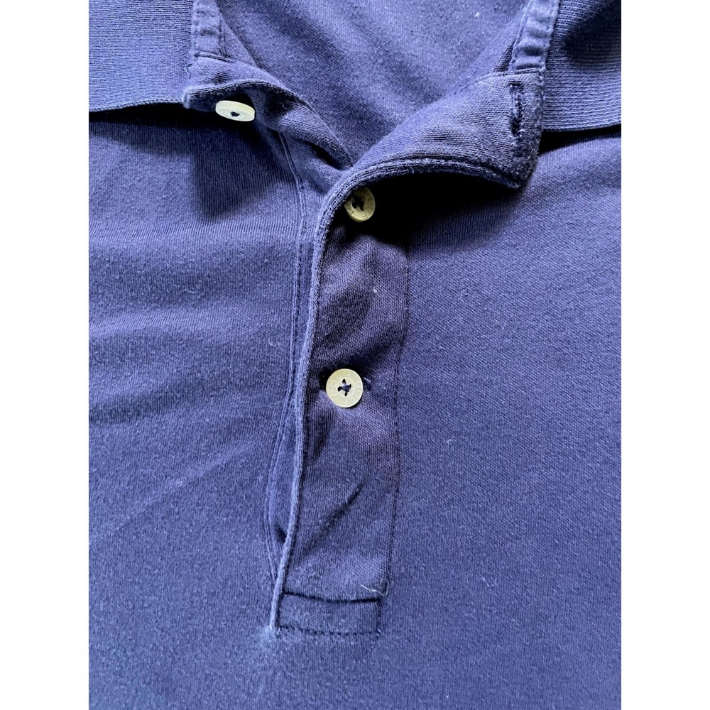 90s Polo Golf Ralph Lauren Mens Medium Long Sleeve Polo Blue Crest Pima Cotton - Picture 4 of 13